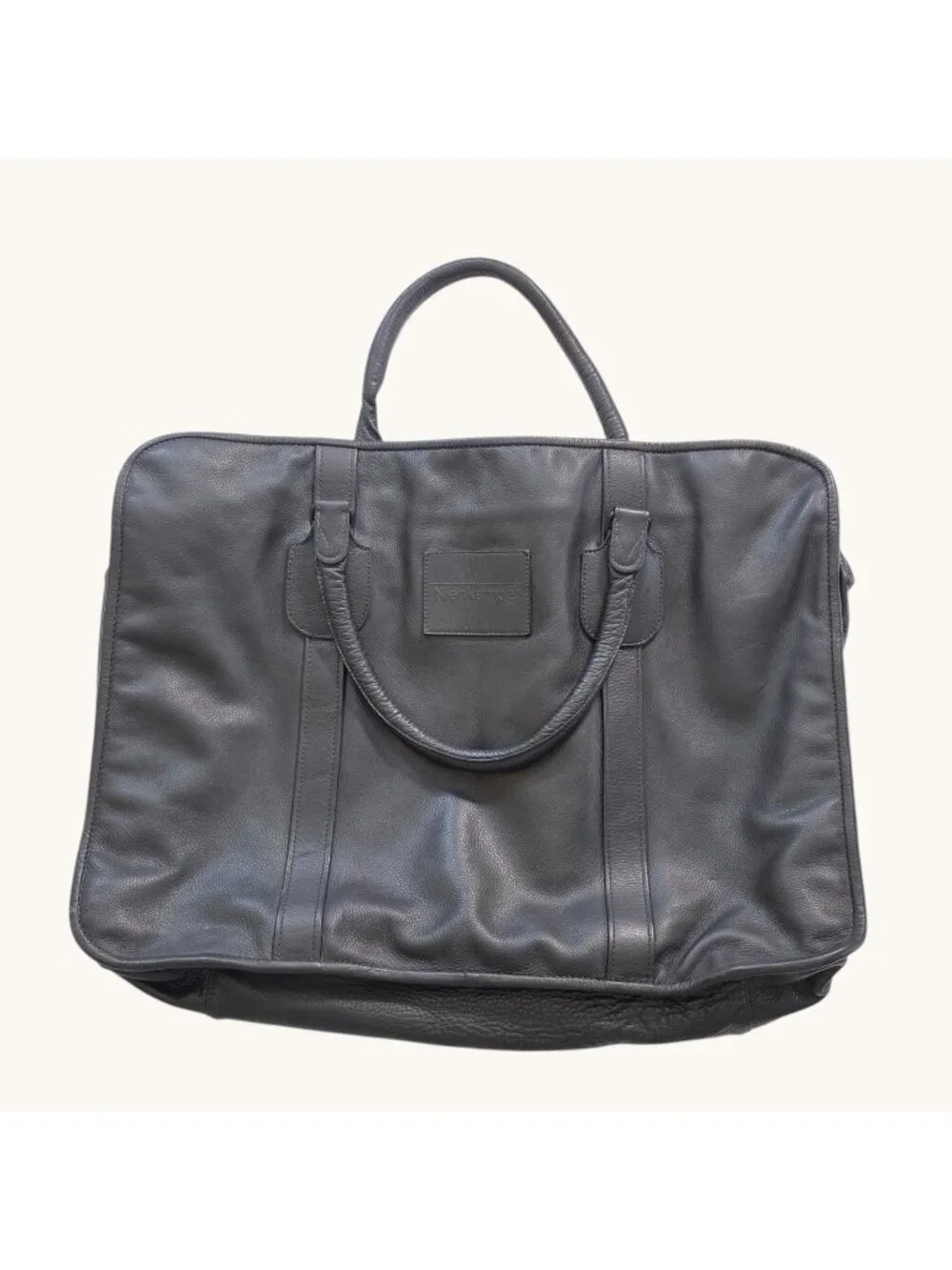 Vtg Nienkämper Clamshell Travel Garment Bag Black Leather Overnight Briefcase